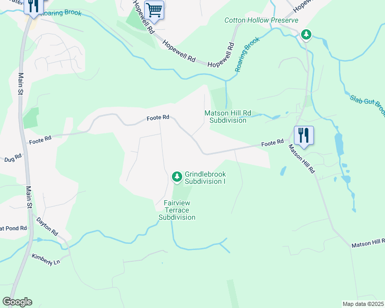 map of restaurants, bars, coffee shops, grocery stores, and more near 387 Foote Road in Glastonbury