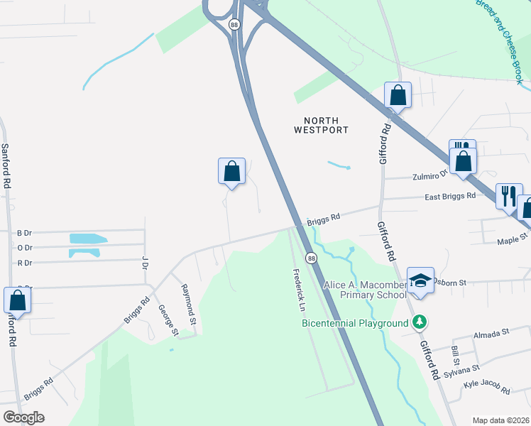 map of restaurants, bars, coffee shops, grocery stores, and more near 32 Madison Court in Westport