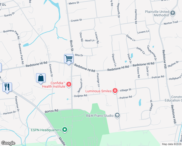 map of restaurants, bars, coffee shops, grocery stores, and more near 472 Redstone Hill Road in Bristol