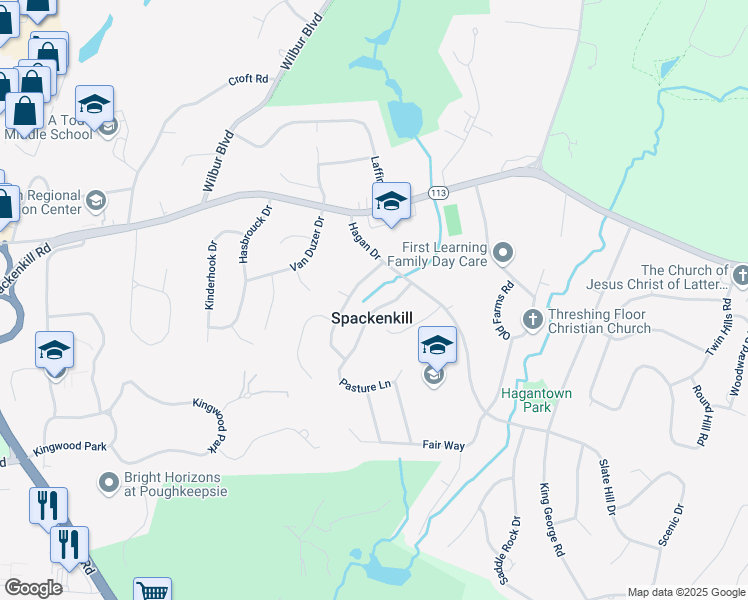map of restaurants, bars, coffee shops, grocery stores, and more near in Spackenkill