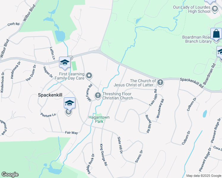 map of restaurants, bars, coffee shops, grocery stores, and more near 18 Millbank Road in Poughkeepsie