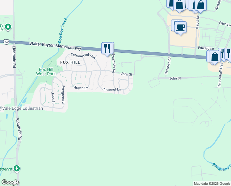 map of restaurants, bars, coffee shops, grocery stores, and more near 1397 Chestnut Lane in Yorkville