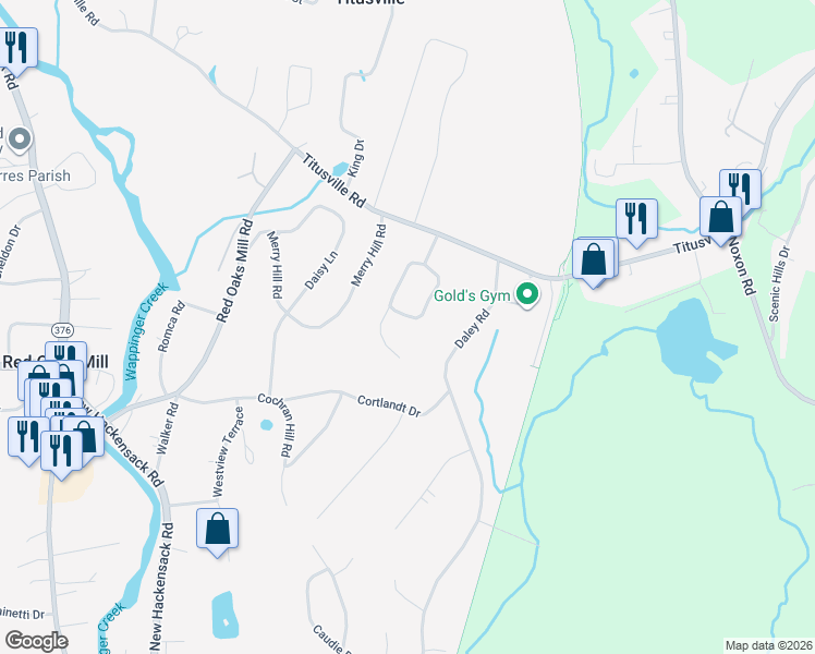 map of restaurants, bars, coffee shops, grocery stores, and more near 3 Arbor Hill Drive in Poughkeepsie