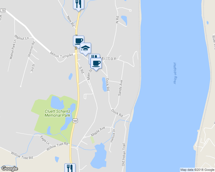 map of restaurants, bars, coffee shops, grocery stores, and more near 138 Dock Road in Milton