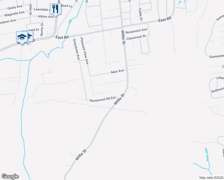 map of restaurants, bars, coffee shops, grocery stores, and more near 235 Pleasant View Avenue in Bristol