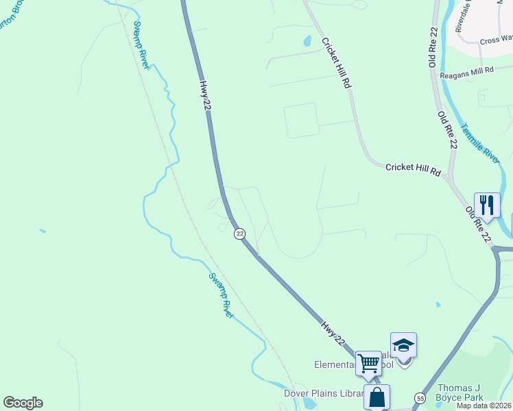 map of restaurants, bars, coffee shops, grocery stores, and more near 35 Hillside Avenue in Wingdale