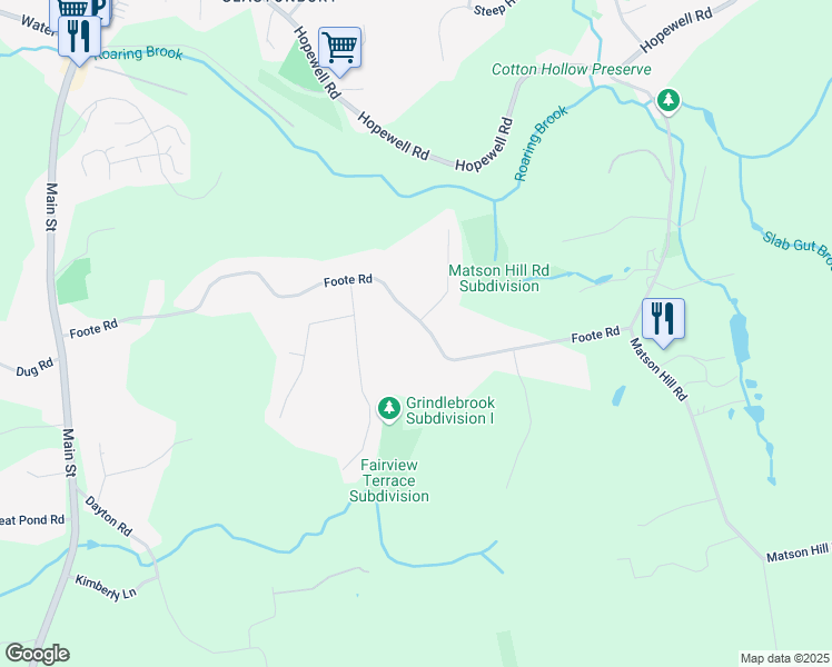 map of restaurants, bars, coffee shops, grocery stores, and more near 387 Foote Road in Glastonbury