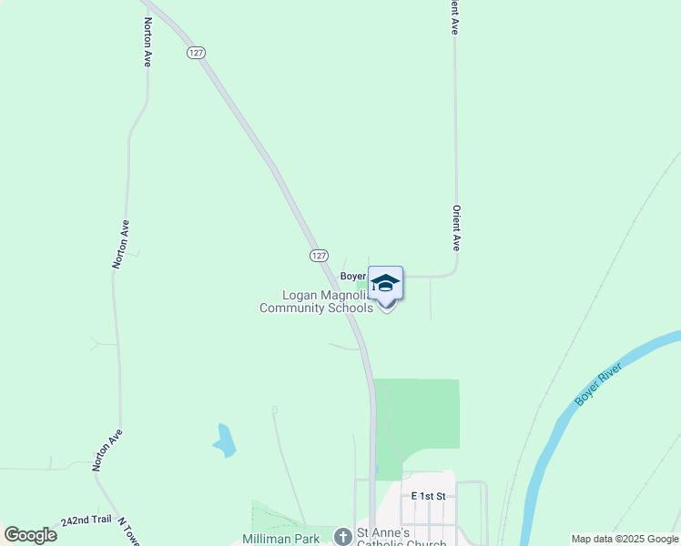map of restaurants, bars, coffee shops, grocery stores, and more near 103 Boyer View Drive in Logan