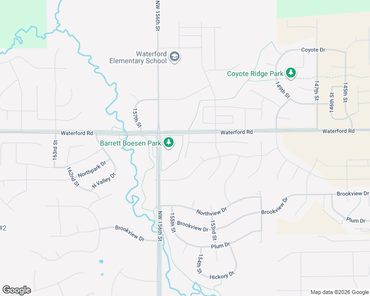 map of restaurants, bars, coffee shops, grocery stores, and more near 15408 Waterford Road in Grimes