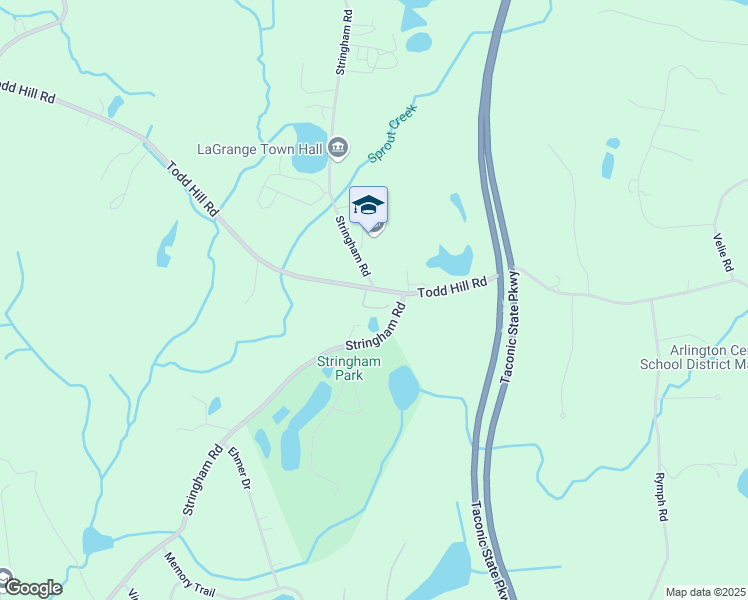 map of restaurants, bars, coffee shops, grocery stores, and more near 101 Stringham Road in Lagrangeville