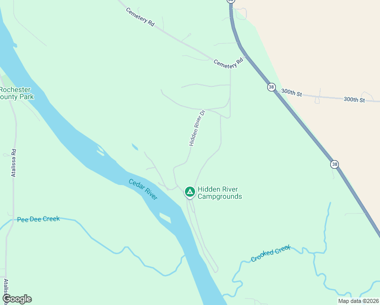 map of restaurants, bars, coffee shops, grocery stores, and more near Hidden River Drive in Tipton