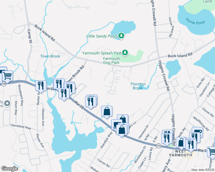 map of restaurants, bars, coffee shops, grocery stores, and more near 481 Buck Island Road in Yarmouth