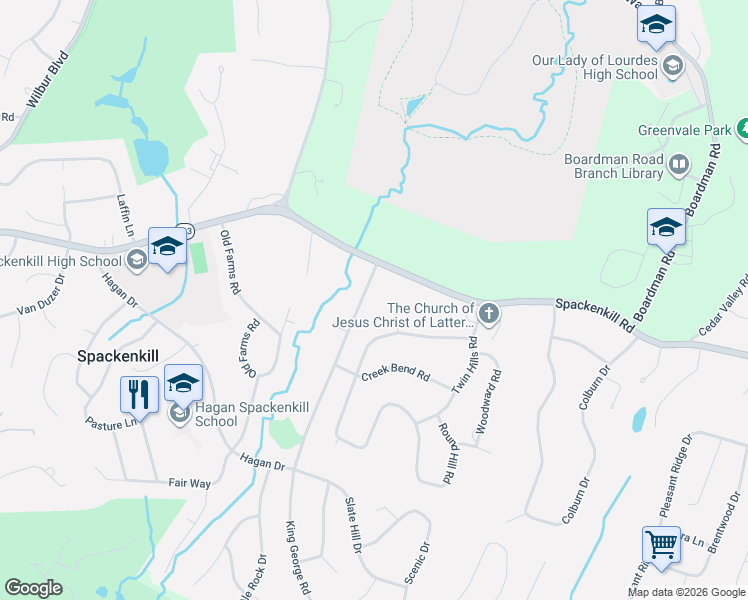 map of restaurants, bars, coffee shops, grocery stores, and more near 7 Robin Lane in Poughkeepsie