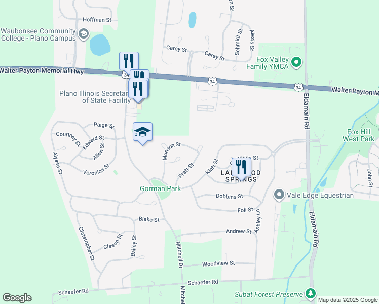 map of restaurants, bars, coffee shops, grocery stores, and more near 3850 Munson Street in Plano