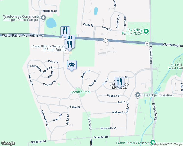 map of restaurants, bars, coffee shops, grocery stores, and more near 3850 Munson Street in Plano