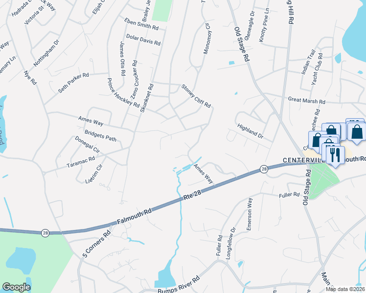 map of restaurants, bars, coffee shops, grocery stores, and more near 15 Clipper Lane in Barnstable