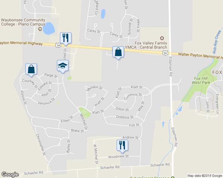 map of restaurants, bars, coffee shops, grocery stores, and more near 3948 Pratt Street in Plano