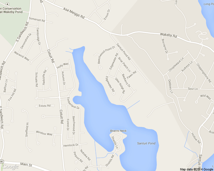 map of restaurants, bars, coffee shops, grocery stores, and more near 81 Edgewater Road in Mashpee