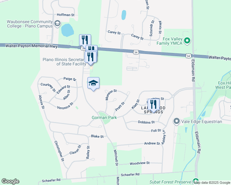 map of restaurants, bars, coffee shops, grocery stores, and more near 3850 Munson Street in Plano