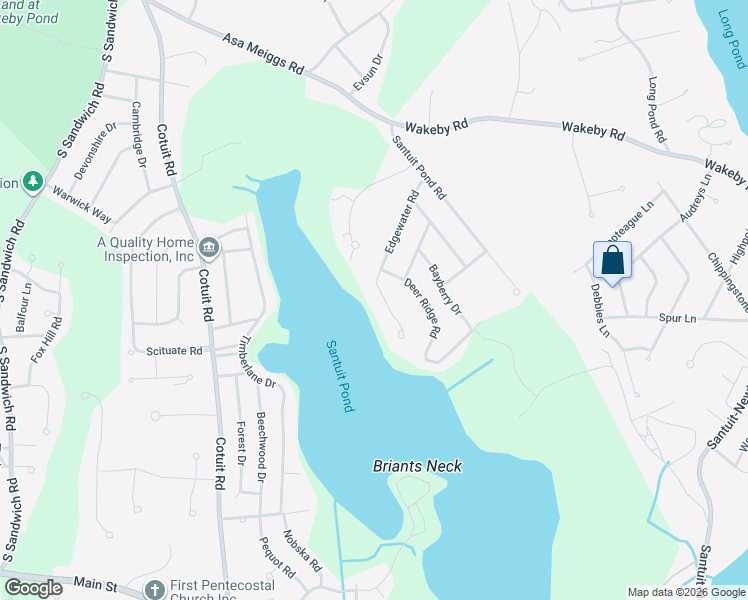 map of restaurants, bars, coffee shops, grocery stores, and more near 81 Edgewater Road in Mashpee