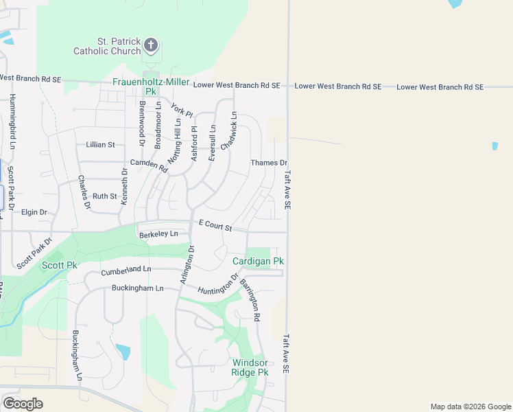 map of restaurants, bars, coffee shops, grocery stores, and more near 281 Huntington Drive in Iowa City