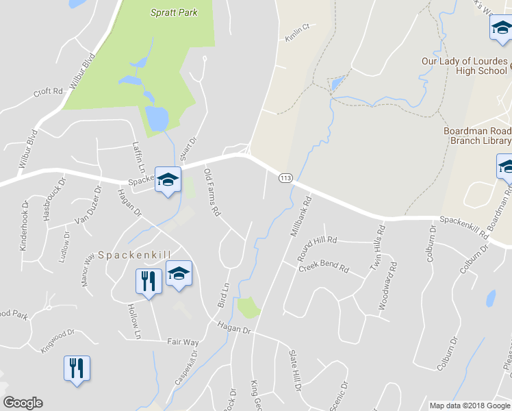 map of restaurants, bars, coffee shops, grocery stores, and more near 11 Casper Creek Road in Poughkeepsie