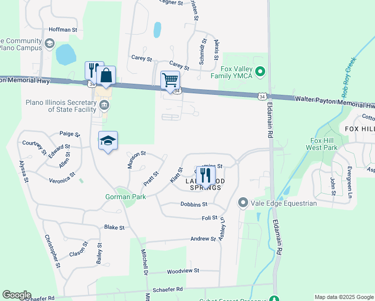 map of restaurants, bars, coffee shops, grocery stores, and more near 4125 Klatt Street in Plano