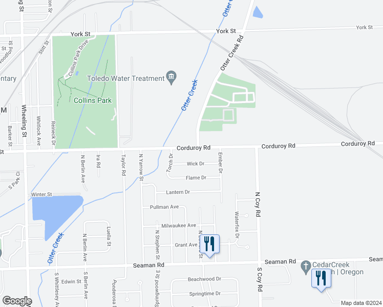 map of restaurants, bars, coffee shops, grocery stores, and more near 3151 Wick Drive in Oregon
