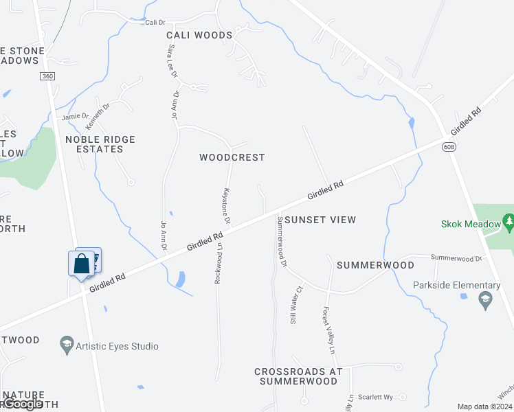 map of restaurants, bars, coffee shops, grocery stores, and more near 12011 Girdled Road in Painesville