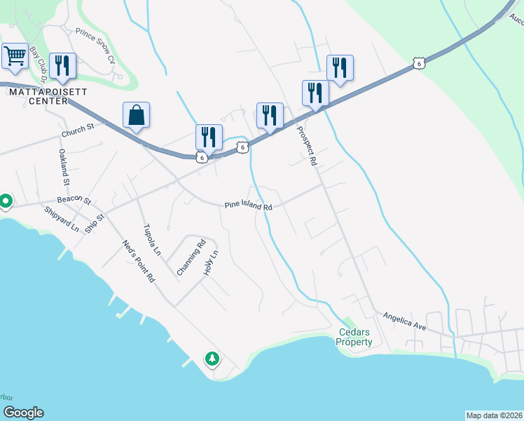 map of restaurants, bars, coffee shops, grocery stores, and more near 5 Pico Beach Road in Mattapoisett
