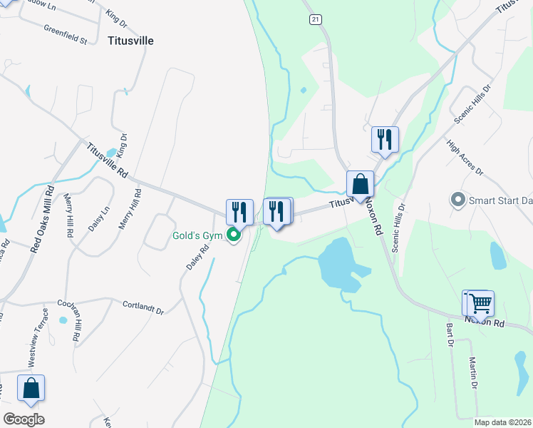 map of restaurants, bars, coffee shops, grocery stores, and more near 264 Titusville Road in Poughkeepsie