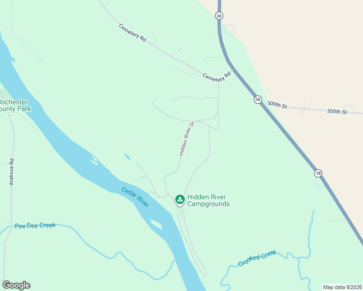 map of restaurants, bars, coffee shops, grocery stores, and more near Hidden River Drive in Tipton