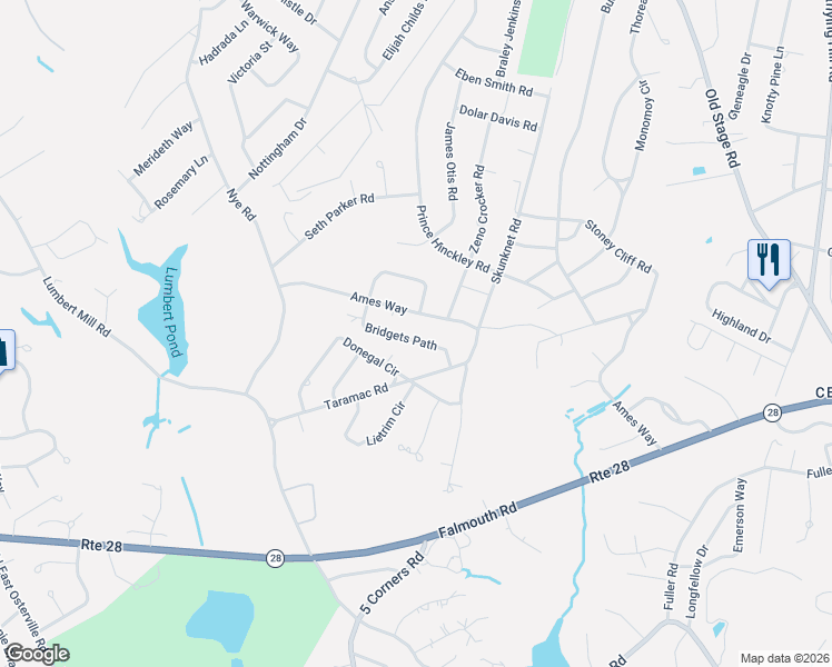 map of restaurants, bars, coffee shops, grocery stores, and more near 328 Ames Way in Barnstable