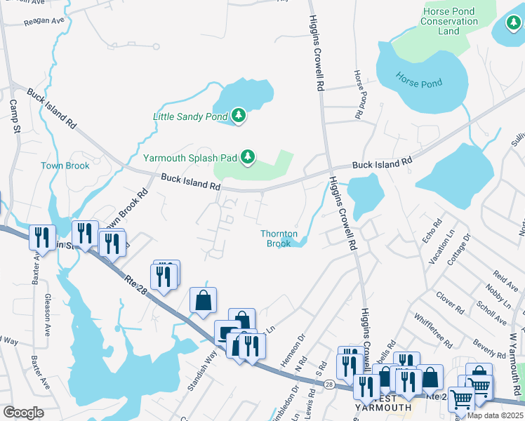 map of restaurants, bars, coffee shops, grocery stores, and more near 441 Buck Island Road in Yarmouth