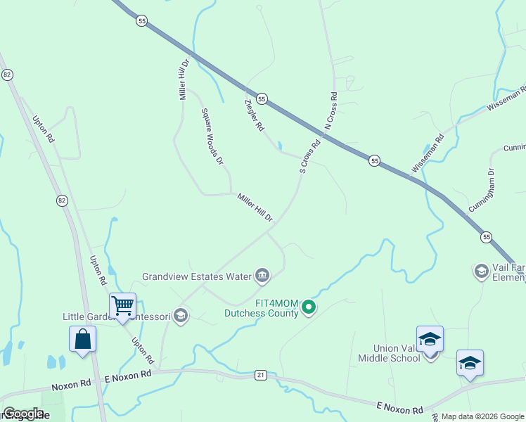 map of restaurants, bars, coffee shops, grocery stores, and more near 130 Miller Hill Drive in Lagrangeville