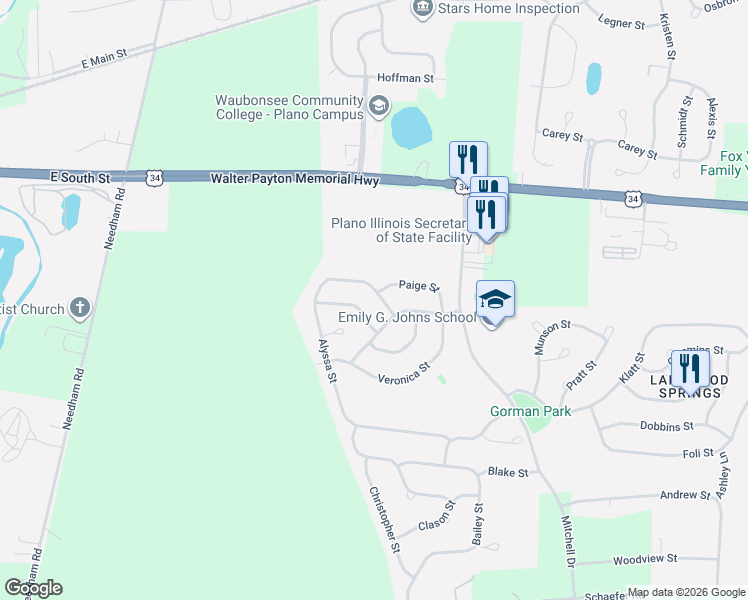 map of restaurants, bars, coffee shops, grocery stores, and more near 3008 Alyssa Street in Plano