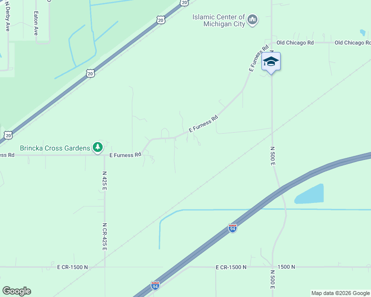 map of restaurants, bars, coffee shops, grocery stores, and more near 462 East Furness Road in Michigan City