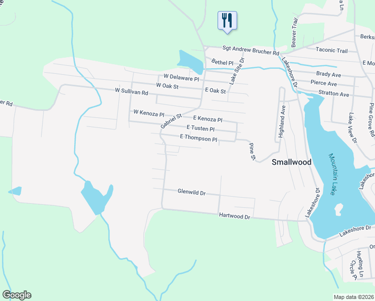 map of restaurants, bars, coffee shops, grocery stores, and more near 39 East Beech in Smallwood