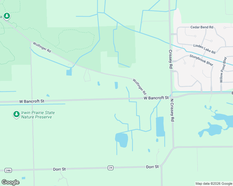 map of restaurants, bars, coffee shops, grocery stores, and more near 9420 West Bancroft Street in Holland