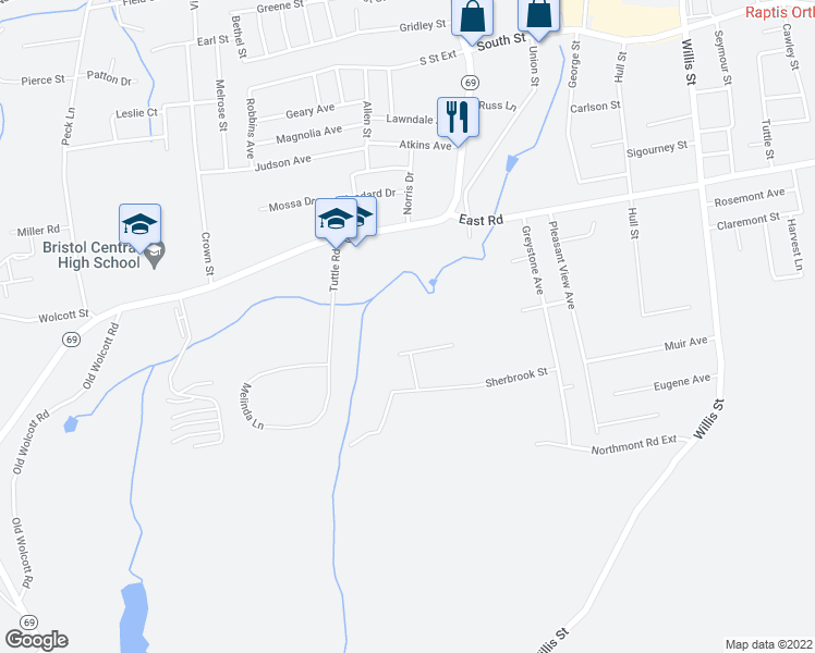 map of restaurants, bars, coffee shops, grocery stores, and more near 2 Skyridge Road in Bristol