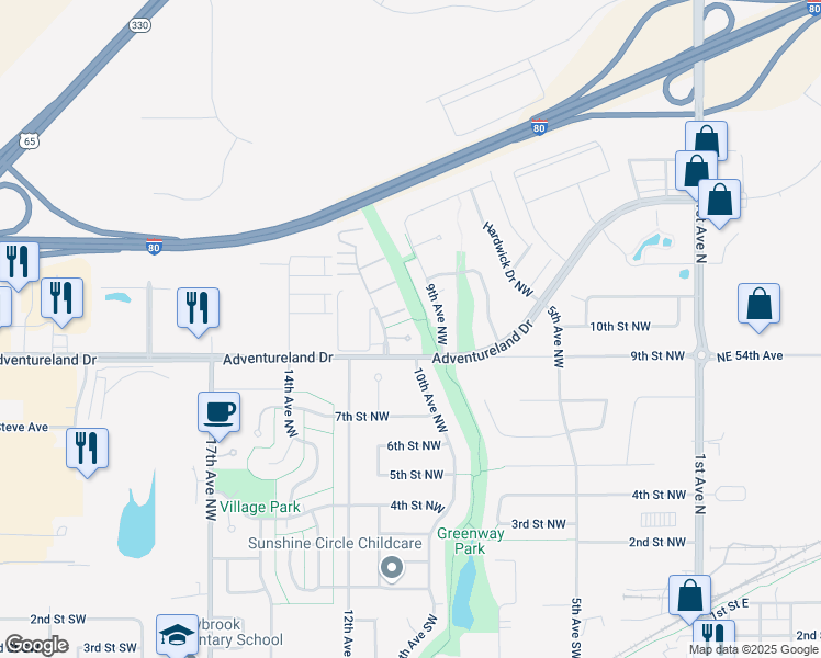 map of restaurants, bars, coffee shops, grocery stores, and more near 911 Breezewood Cir in Altoona