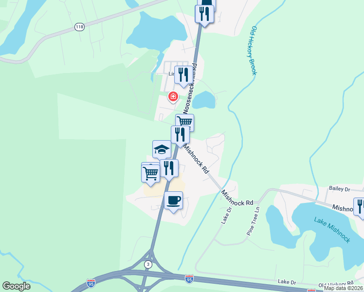 map of restaurants, bars, coffee shops, grocery stores, and more near 8 Nooseneck Hill Rd in West Greenwich