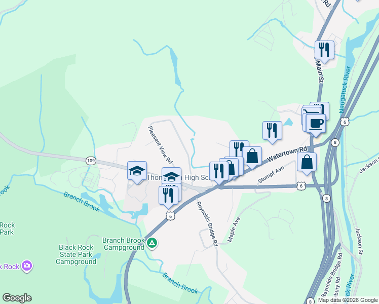map of restaurants, bars, coffee shops, grocery stores, and more near 78 Edgewood Avenue in Thomaston