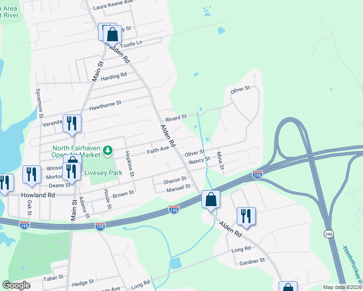 map of restaurants, bars, coffee shops, grocery stores, and more near 4 Page Street in Fairhaven
