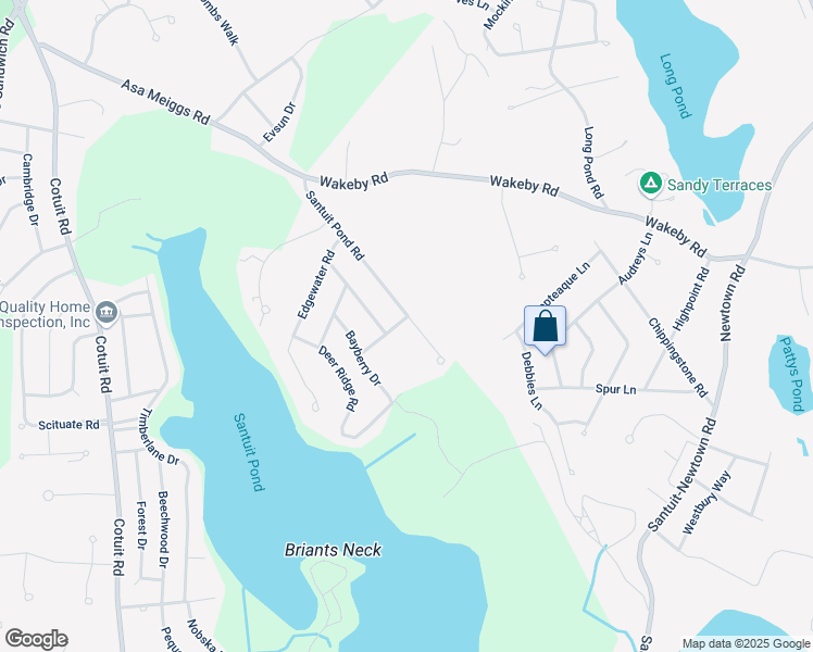 map of restaurants, bars, coffee shops, grocery stores, and more near 4 Fawn Road in Mashpee