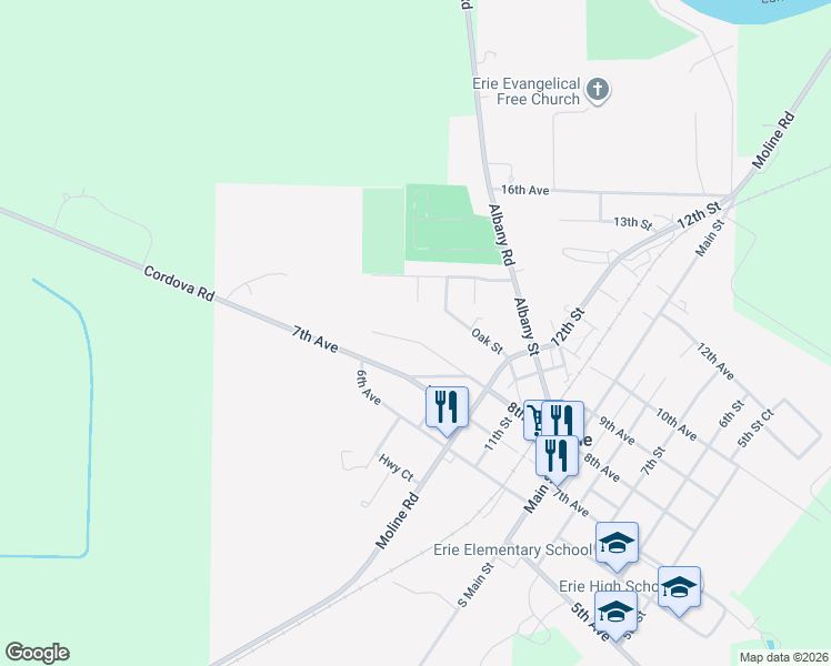 map of restaurants, bars, coffee shops, grocery stores, and more near 1309 8th Avenue in Erie