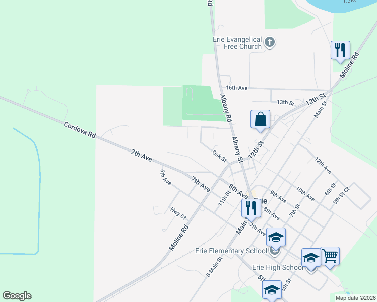 map of restaurants, bars, coffee shops, grocery stores, and more near 1309 8th Avenue in Erie