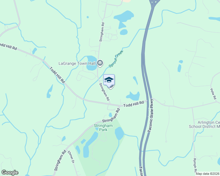 map of restaurants, bars, coffee shops, grocery stores, and more near 110 Stringham Road in Lagrangeville