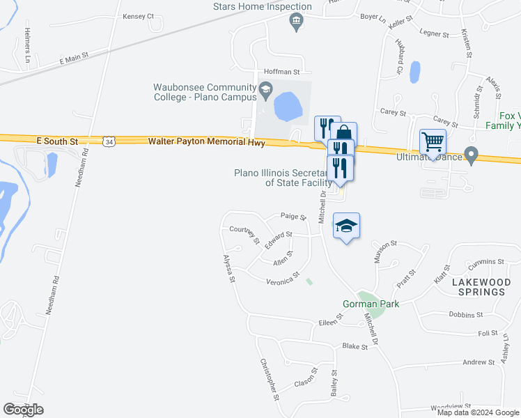 map of restaurants, bars, coffee shops, grocery stores, and more near 3015 Alyssa Street in Plano