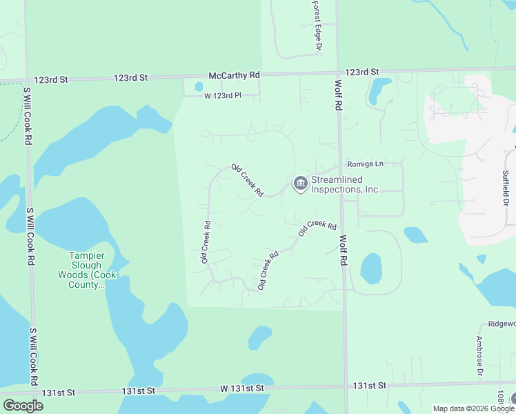 map of restaurants, bars, coffee shops, grocery stores, and more near 12650 Meadow Road in Palos Park